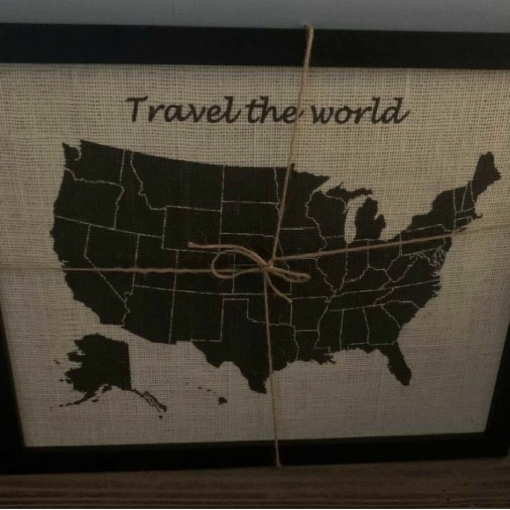Travel the World Map - Brown and Cream